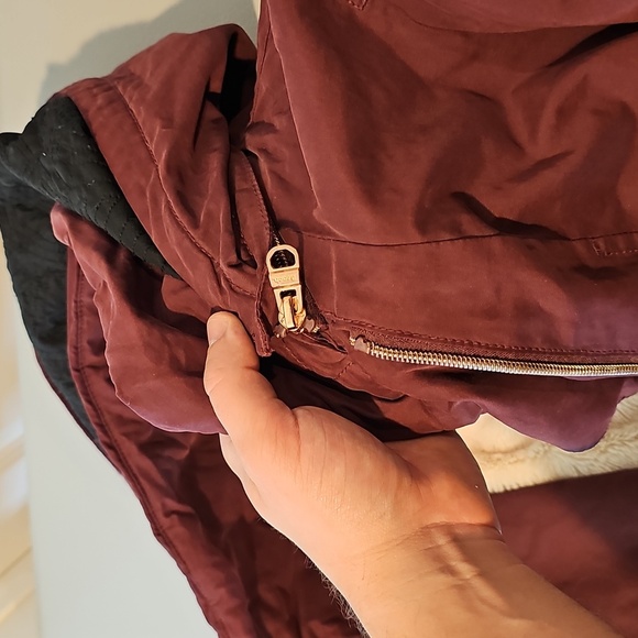 Bench Burgundy Large Zip Up Hooded Coat - Picture 6 of 7